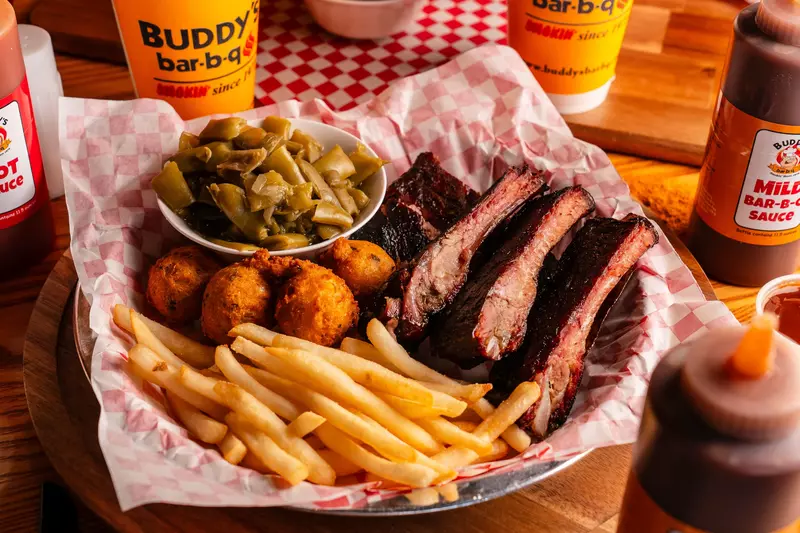 bbq ribs meal at buddy's